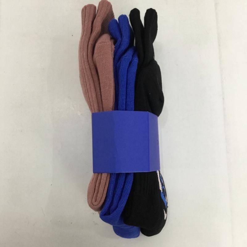 カクタスジャック Cactus Jack ファッション小物 ファッション小物 3 PACK SOCKS 靴下 3足セット ロゴ、文字 黒 / ブラック / X 青 / ブルー / X 桃 / ピンク / メンズ USED 古着 中古 10125177