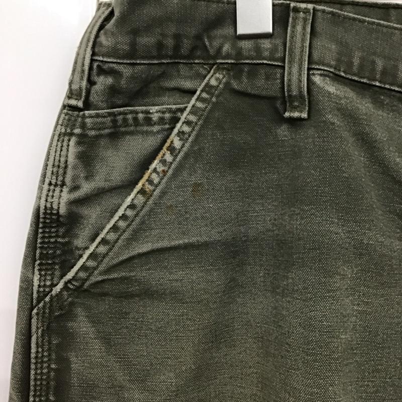 カーハート Carhartt パンツ ワークパンツ、ペインターパンツ B11MOS 35×32 ロゴ、文字 カーキ / カーキ /  メンズ USED 古着 中古 10123670