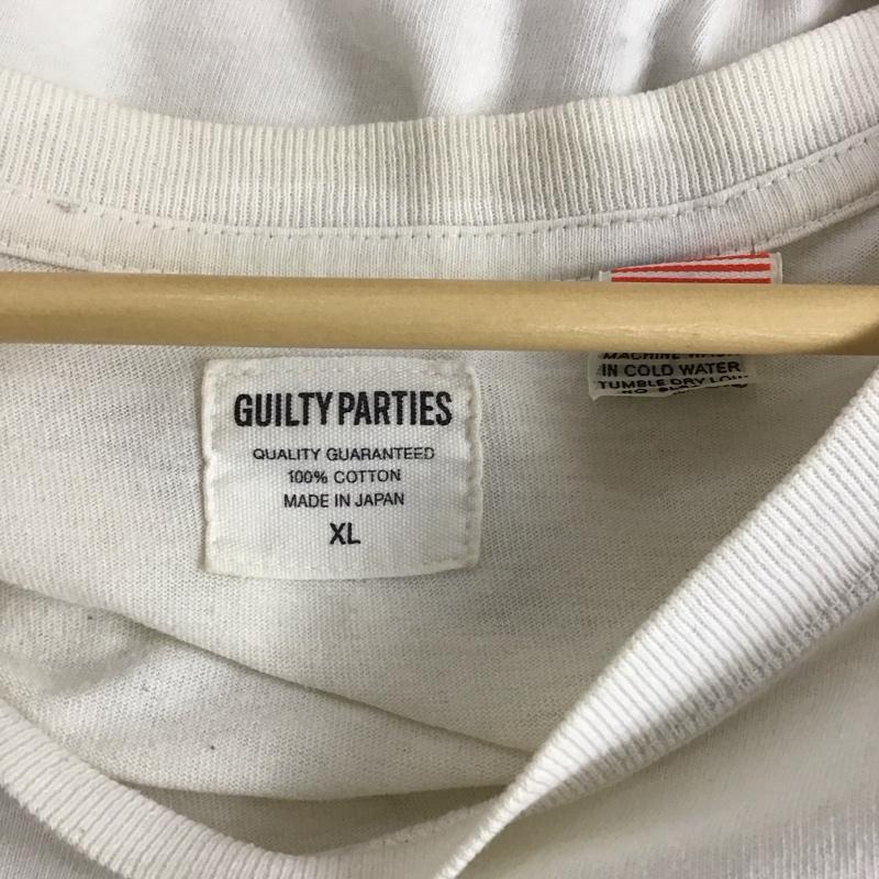 ギルティーパーティーズ GUILTYPARTIES Tシャツ 半袖 半袖カットソー プリントTシャツ クルーネックカットソー XL ロゴ、文字 白 / ホワイト / メンズ USED 古着 中古 10135884