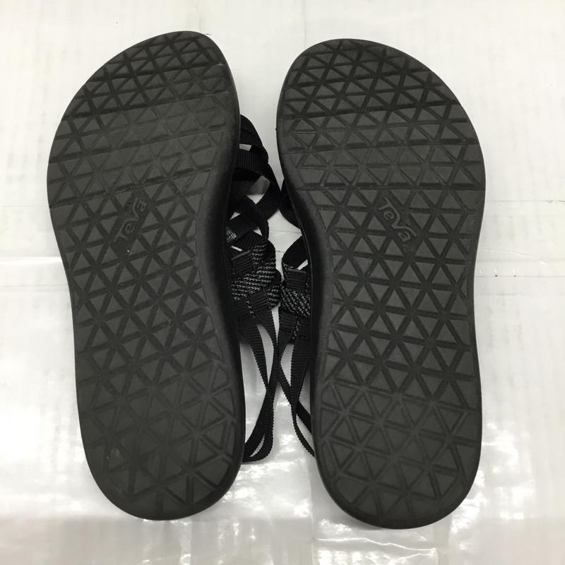 テバ Teva サンダル サンダル 1099271B VOYA STRAPPY ボヤ ストラッピー 25cm 25.0cm ロゴ、文字 黒 / ブラック / レディース USED 古着 中古 10109741