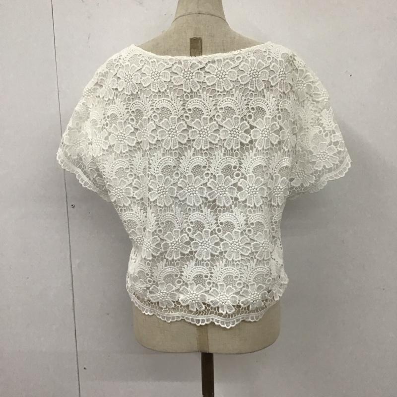 ローリーズファーム LOWRYS FARM カットソー 半袖 LF615045N9 レース M レース柄 白 / ホワイト / レディース USED 古着 中古 10121121
