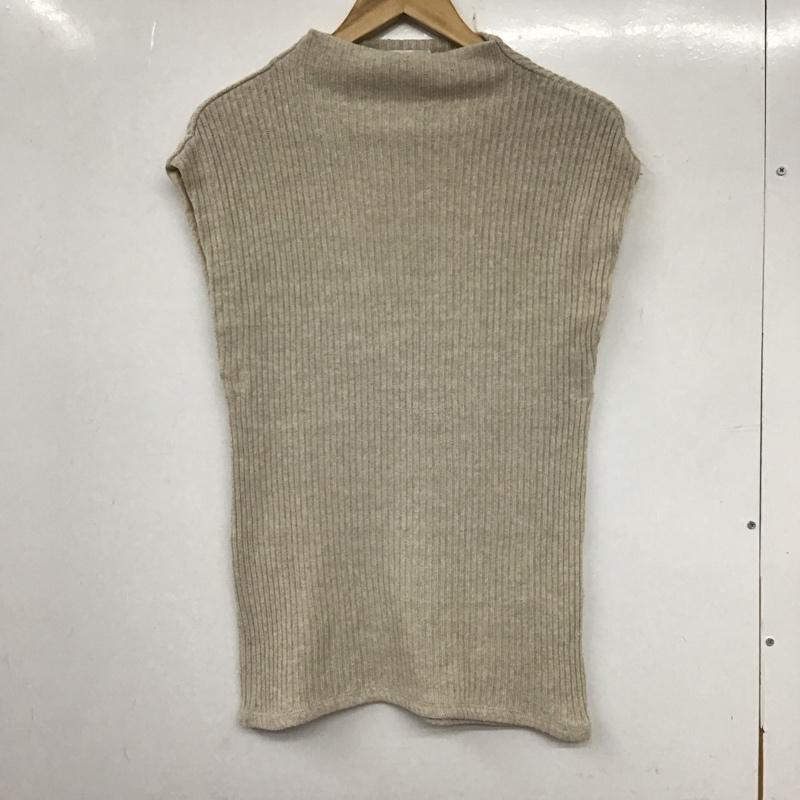 ザラ ZARA カットソー 半袖 ノースリーブカットソー プルオーバー リブ S 無地 ベージュ / ベージュ / レディース USED 古着 中古 10136098