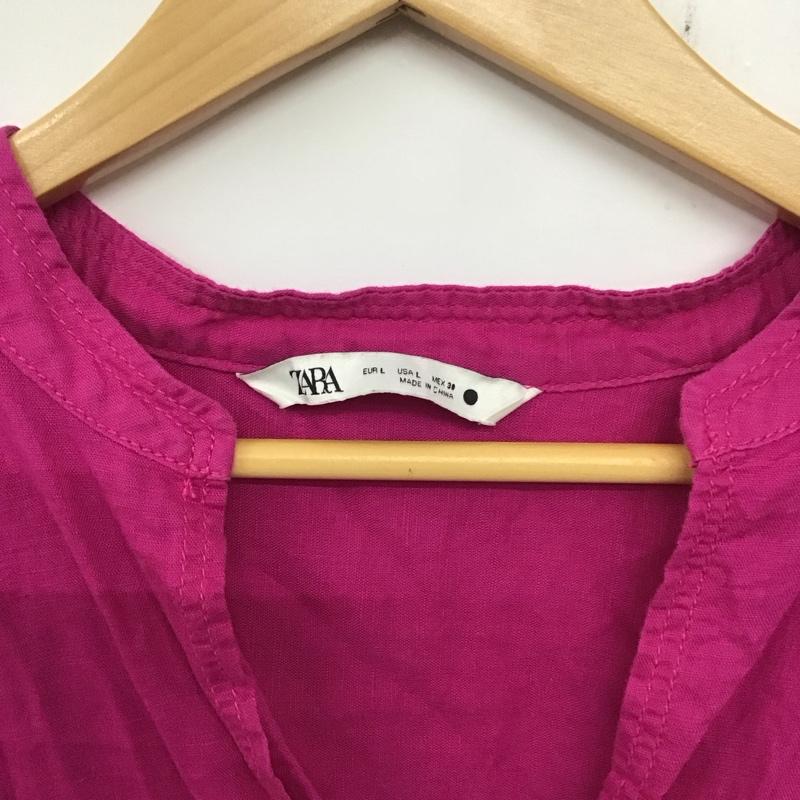 ザラ ZARA ワンピース ロングスカート L 無地 桃 / ピンク / X 紫 / パープル / レディース USED 古着 中古 10137479