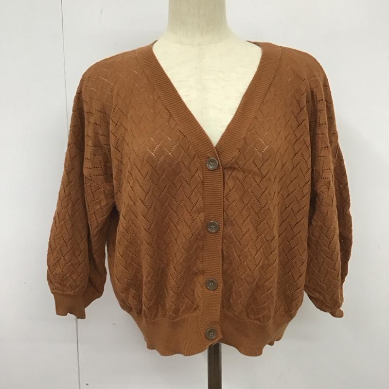 エヘカソポ ehka sopo カーディガン 長袖 FREE 無地 茶 / ブラウン / レディース USED 古着 中古 10126606