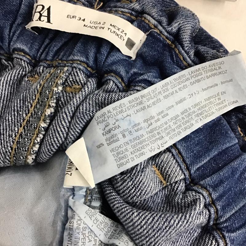 ザラ ZARA パンツ デニム、ジーンズ 5862/152/407 34 無地 インディゴ / インディゴ / レディース USED 古着 中古 10133738