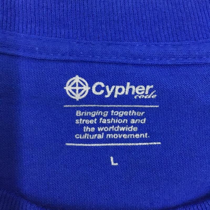 古着 USED Tシャツ 半袖 Cypher code クルーネック L ロゴ、文字 青 / ブルー / メンズ USED 古着 中古 10117191