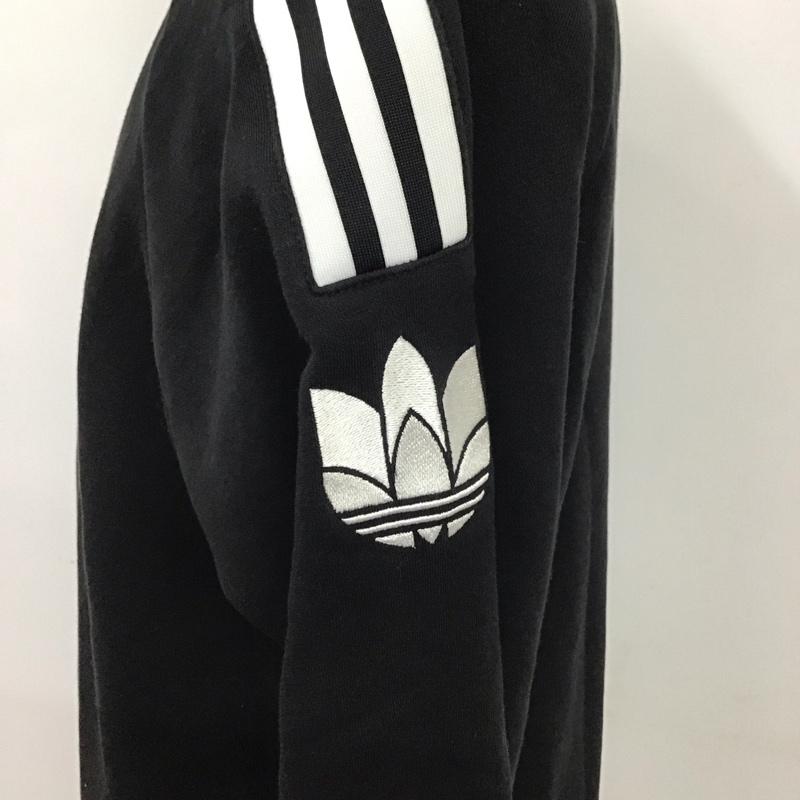 アディダス adidas トレーナー 長袖 GN3545 3DTrefoil3StripeCrewSweatOriginals 長袖トレーナー ロゴ、文字 黒 / ブラック /  メンズ USED 古着 中古 10117495