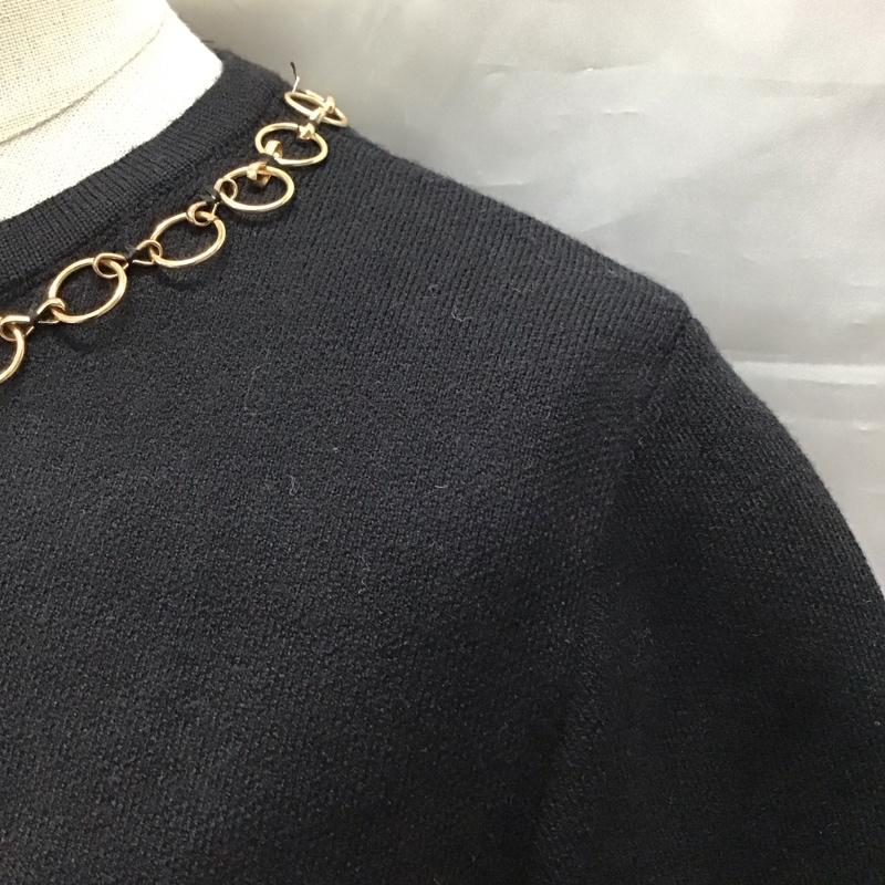 ザラ ZARA カットソー 半袖 半袖ニット S 無地 黒 / ブラック / レディース USED 古着 中古 10118448