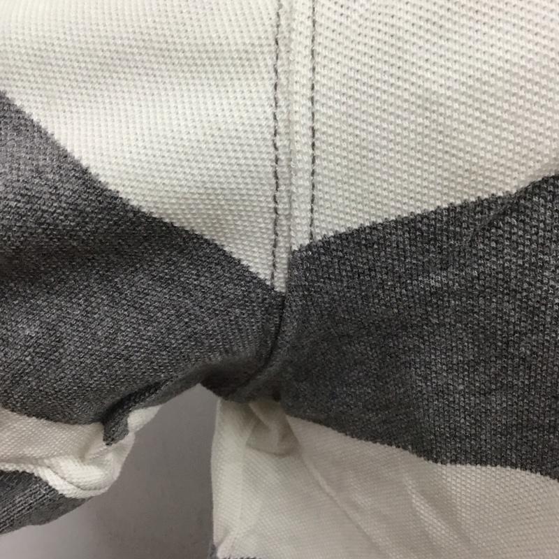ヒルフィガーデニム HILFIGER DENIM ポロシャツ 半袖 ボーダー L ワンポイント 灰 / グレー / X 白 / ホワイト / レディース USED 古着 中古 10122895