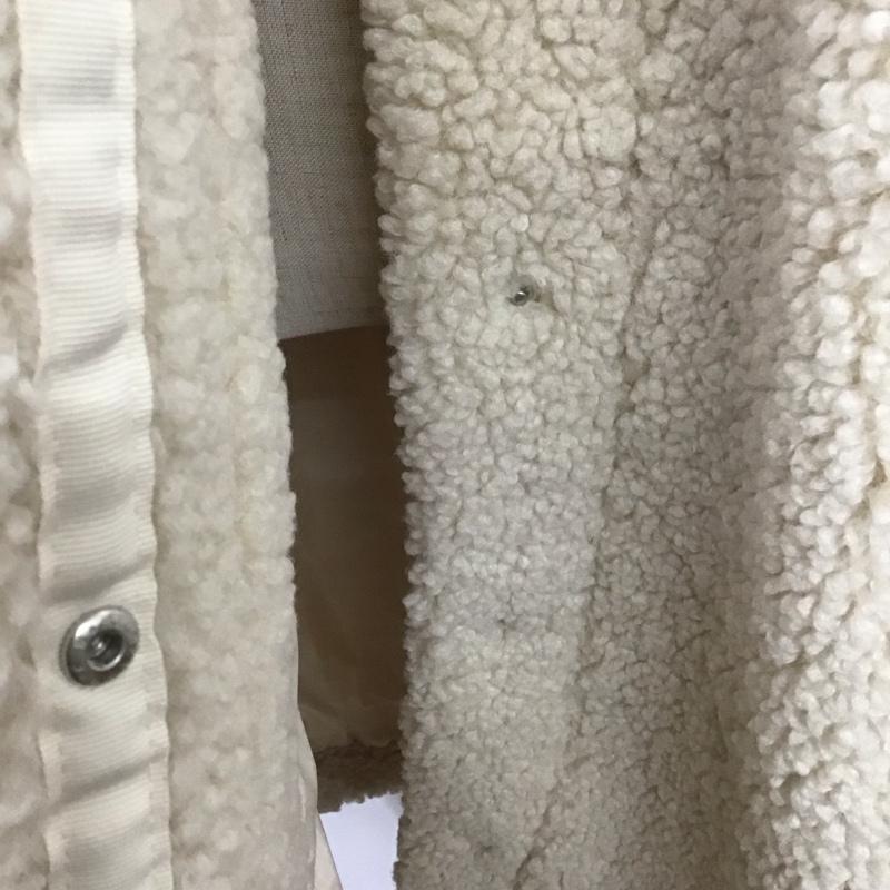 アディダス adidas コート コート一般 HC0308 SHERPA JKT ボア フリース ロングジャケット S ワンポイント オフホワイト / オフホワイト / レディース USED 古着 中古 10120860