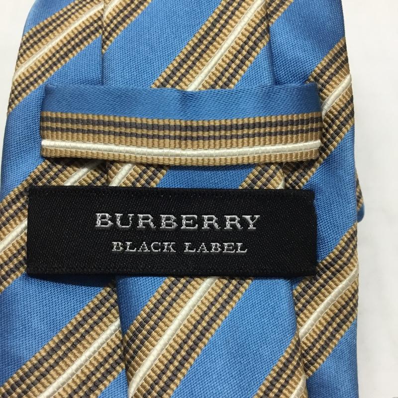 バーバリーブラックレーベル BURBERRY BLACK LABEL ネクタイ ネクタイ 絹 シルク ストライプ 水色 / ライトブルー / X ベージュ / ベージュ / X 白 / ホワイト / メンズ USED 古着 中古 10110628