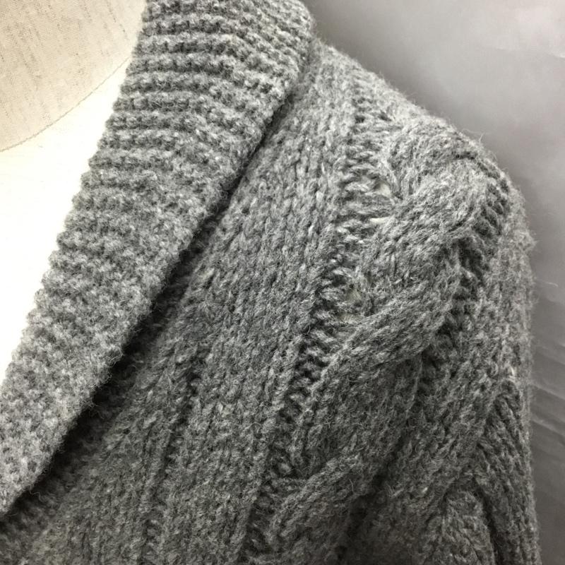 アルマーニジーンズ ARMANI JEANS カーディガン 長袖 長袖ニットカーディガン 前ボタン カラーニットカーディガン L 無地 灰 / グレー / メンズ USED 古着 中古 10121507