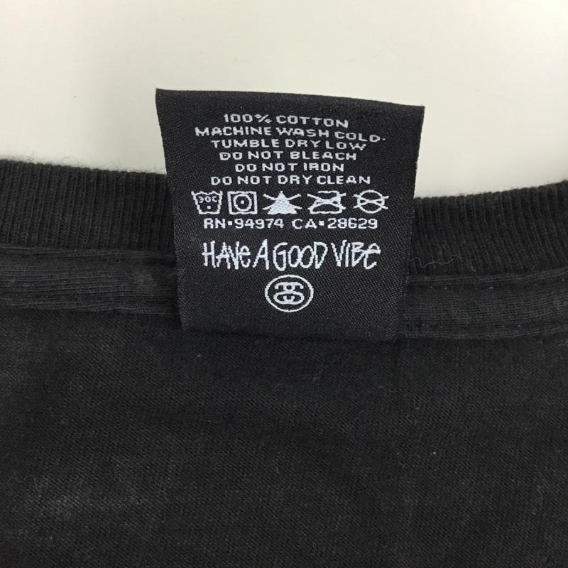 ステューシー STUSSY Tシャツ 半袖 半袖カットソー プリントTシャツ クルーネックカットソー S プリント 黒 / ブラック /  メンズ USED 古着 中古 10108988