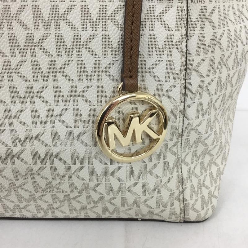 マイケルコース MICHAEL KORS トートバッグ トートバッグ 35F8GC6T7B シグネチャー ロゴ、文字 オフホワイト / オフホワイト / レディース USED 古着 中古 10140049