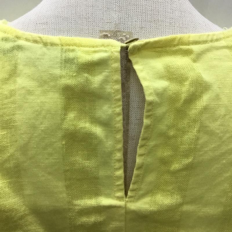 ザラ ZARA カットソー 半袖 7521 097 300 袖フリル M ストライプ 黄 / イエロー /  レディース USED 古着 中古 10107462