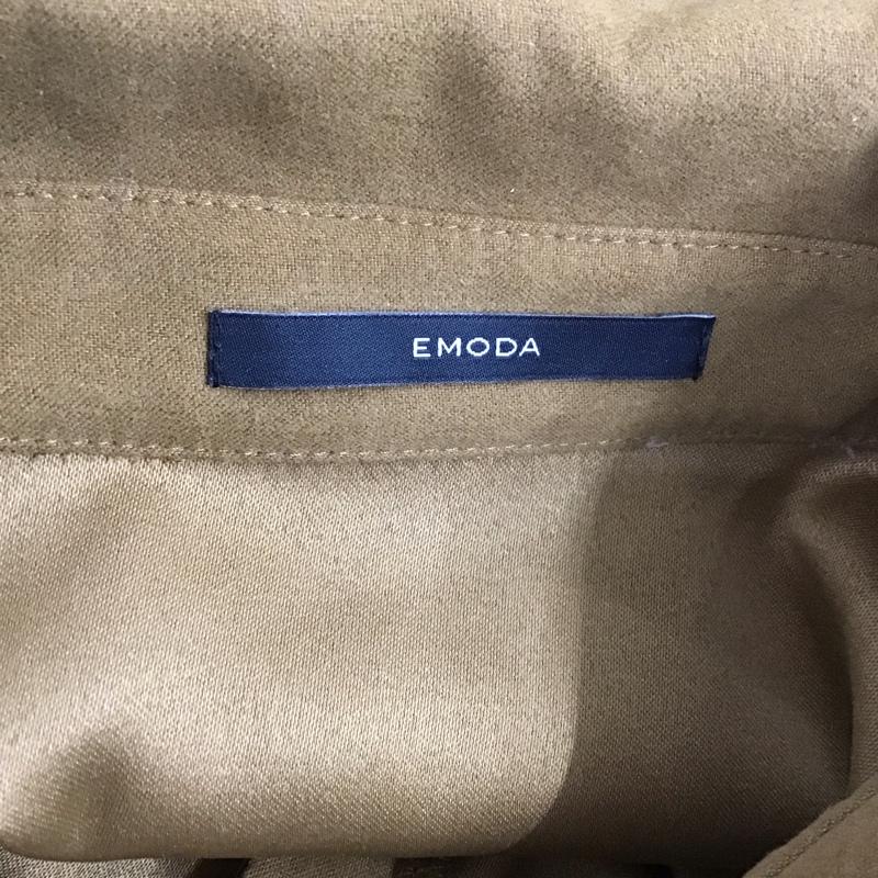 エモダ EMODA ワンピース ミニスカート 042150370401-03 ビッグカラーシャツワンピース FREE 無地 キャメル / キャメル / レディース USED 古着 中古 10111076