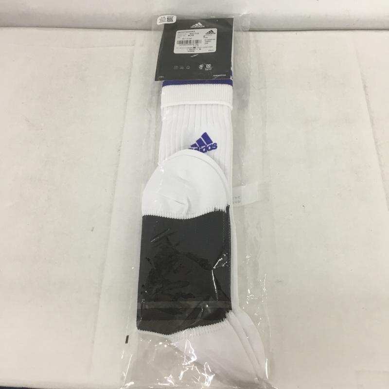 アディダス adidas ファッション小物 ファッション小物 BS2732 サッカー フットサル ストッキング 3ストライプ ゲームソックス ロゴ、文字 白 / ホワイト / X 青 / ブルー / メンズ USED 古着 中古 10132185