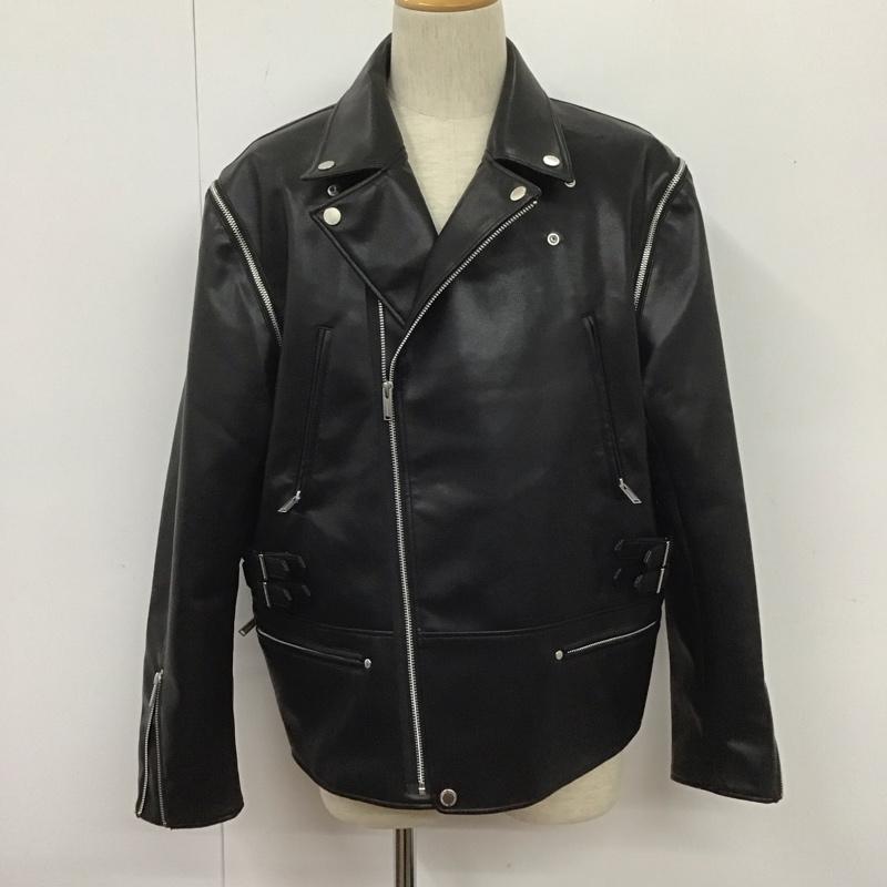 ジーユー GU ジャケット、上着 ライダース 351028 2WAYライダース UNDERCOVER ベスト フェイクレザー XL 無地 黒 / ブラック / メンズ USED 古着 中古 10107062