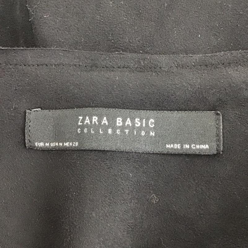 ザラベーシック ZARA BASIC カーディガン 長袖 長袖カーディガン 長袖カットソー ノーカラージャケット 前開カーディガン M 無地 黒 / ブラック / レディース USED 古着 中古 10122458