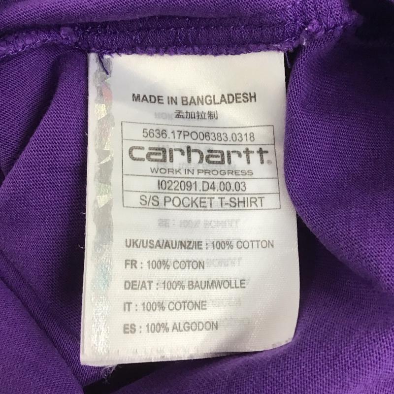 カーハート Carhartt Tシャツ 半袖 半袖カットソー プリントTシャツ クルーネックカットソー M ロゴ、文字 紫 / パープル / メンズ USED 古着 中古 10148313