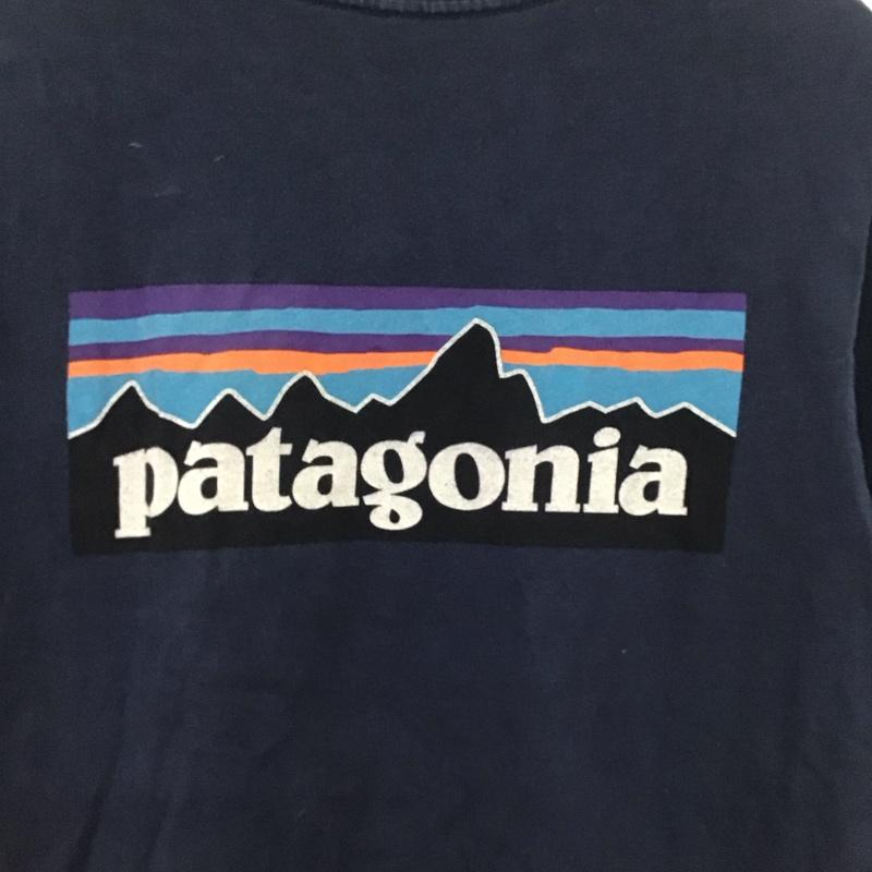 パタゴニア patagonia Tシャツ 半袖 半袖カットソー プリントTシャツ クルーネックカットソー S ロゴ、文字 紺 / ネイビー / メンズ USED 古着 中古 10137065