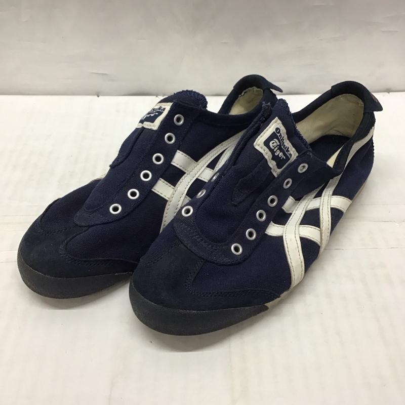 オニツカタイガー ONITSUKA TIGER スニーカー スニーカー TH3K0N スリッポン MEXICO 66 23cm 23.0cm ロゴ、文字 紺 / ネイビー / レディース USED 古着 中古 10118769