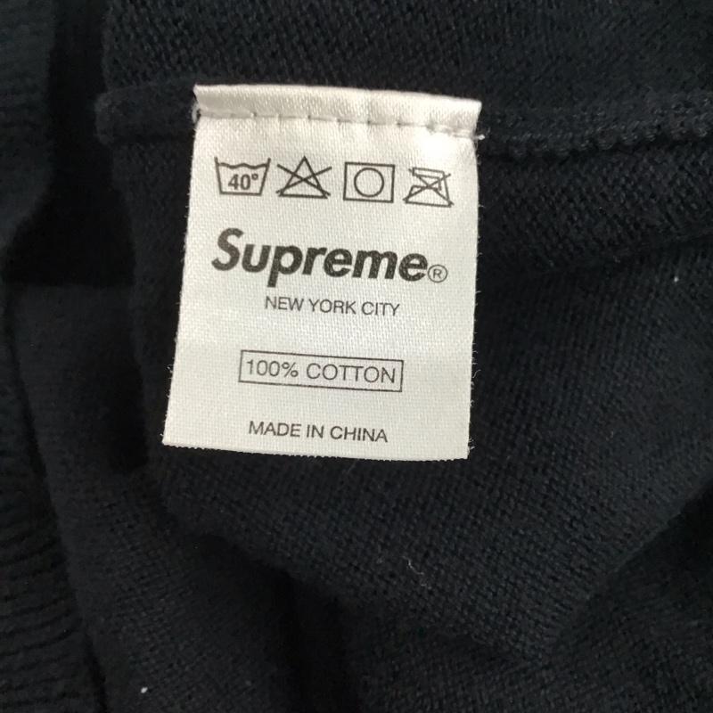 シュプリーム Supreme ニット、セーター 長袖 長袖ニットカットソー クルーネック セーター L ロゴ、文字 紺 / ネイビー / メンズ USED 古着 中古 10136726