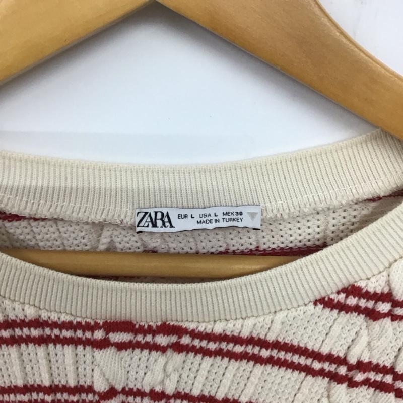 ザラ ZARA ニット、セーター 長袖 L ボーダー柄 マルチカラー / マルチカラー / レディース USED 古着 中古 10134272