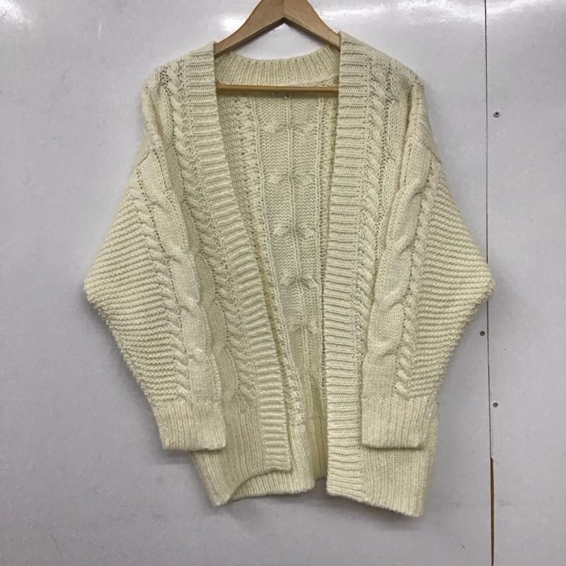 ナチュラルビューティーベーシック NATURAL BEAUTY BASIC カーディガン 長袖 M 無地 白 / ホワイト / レディース USED 古着 中古 10132010