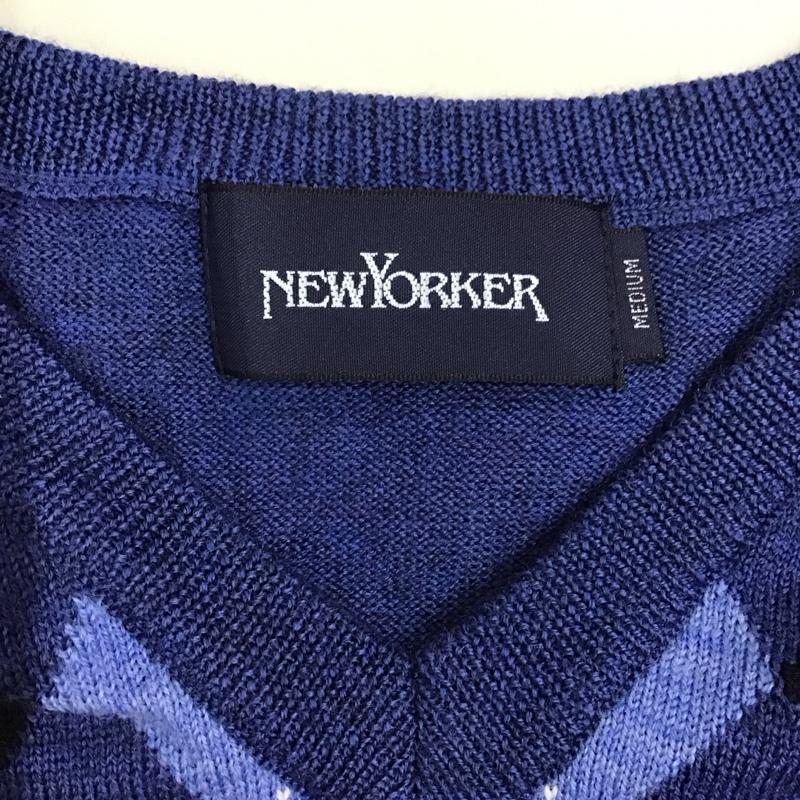 ニューヨーカー NEWYORKER ベスト ベスト ニットベスト ノースリーブニット Vネック M プリント マルチカラー / マルチカラー / メンズ USED 古着 中古 10116265