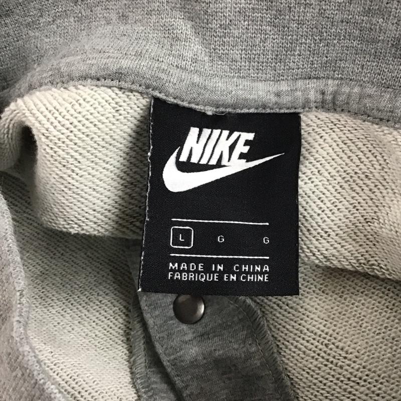 ナイキ NIKE ジャケット、上着 ジャンパー、ブルゾン L ロゴ、文字 X 刺繍 灰 / グレー / レディース USED 古着 中古 10128226