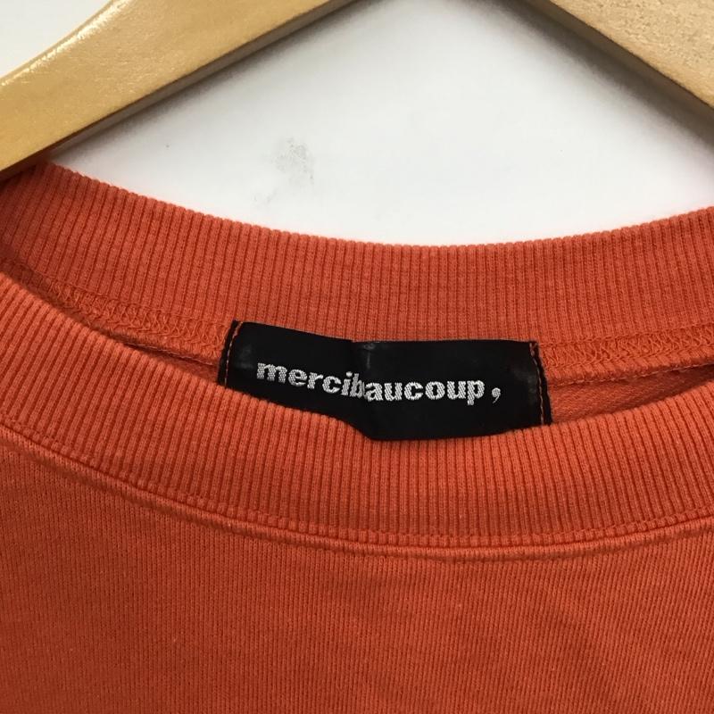 メルシーボークー mercibeaucoup, カットソー 長袖 長袖カットソー クルーネックカットソー ロングスリーブカットソー プリントTシャツ 1 ロゴ、文字 橙 / オレンジ / レディース USED 古着 中古 10119553