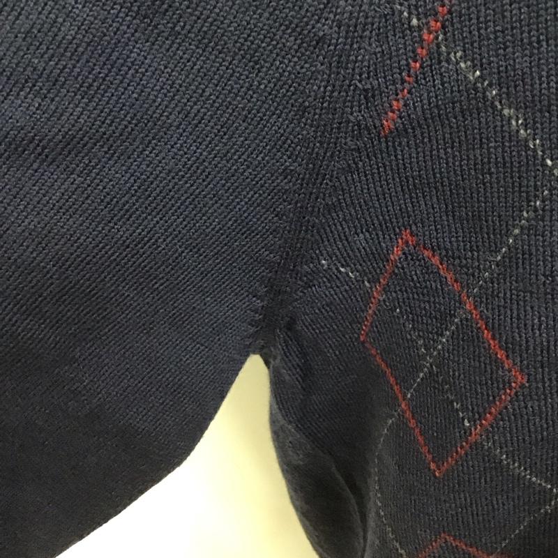 ブルックスブラザーズ BROOKS BROTHERS カーディガン 長袖 Vネック ウール アーガイル M アーガイル柄 紺 / ネイビー / X ボルドー / ボルドー / メンズ USED 古着 中古 10111260