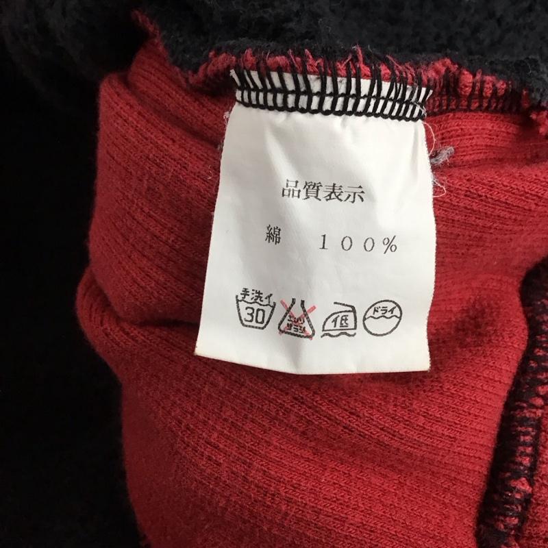 スカルフライト SKULLFLIGHT トレーナー 長袖 スウェット フルジップ スリーブロゴ バックプリント 裏起毛 サイド編み上げ 38 ロゴ、文字 黒 / ブラック / X 赤 / レッド / メンズ USED 古着 中古 10144714