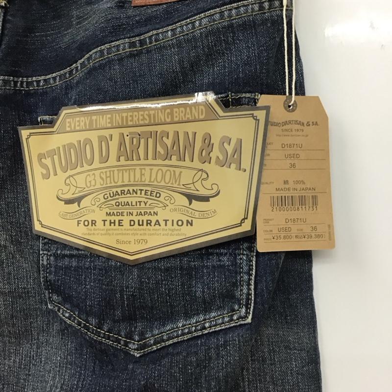 ステュディオ・ダ・ルチザン STUDIO D ARTISAN パンツ デニム、ジーンズ デニムパンツ ワイドパンツ カジュアルパンツ G3大戦 セルビッチ 36 無地 インディゴ / インディゴ / メンズ USED 古着 中古 10130517