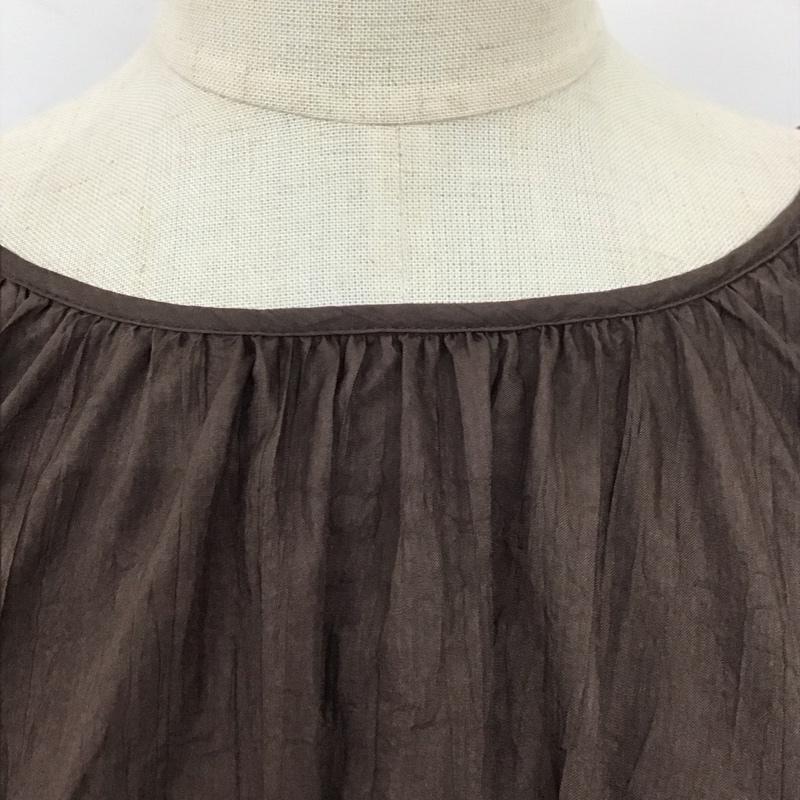 ナイスクラップ NICE CLAUP カットソー 長袖 310350 ティアード FREE 無地 ダークブラウン / ダークブラウン /  レディース USED 古着 中古 10112624