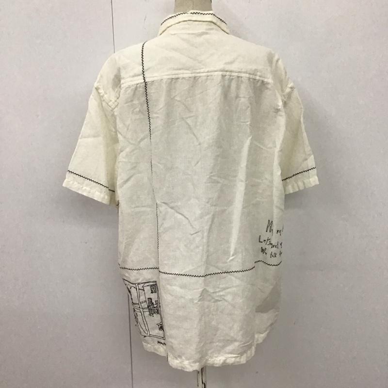 ニコアンド niko and... シャツ、ブラウス 半袖 半袖シャツ カラーシャツ 半袖カットソー 刺繍シャツ M 刺繍 白 / ホワイト / レディース USED 古着 中古 10110245