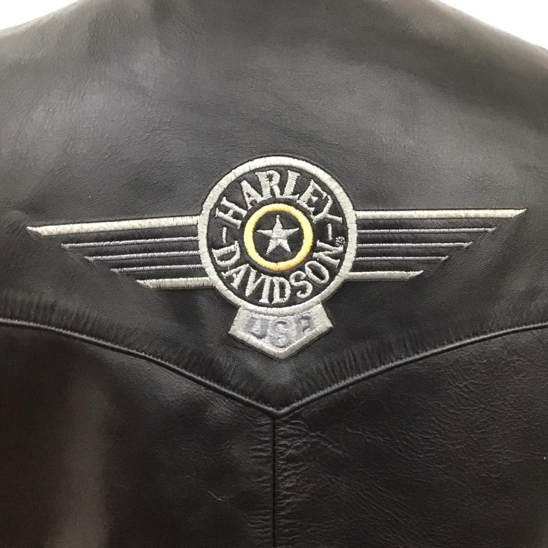 ハーレーダビッドソン Harley-Davidson ベスト ベスト 刺繍 S ロゴ、文字 黒 / ブラック / メンズ USED 古着 中古 10113917
