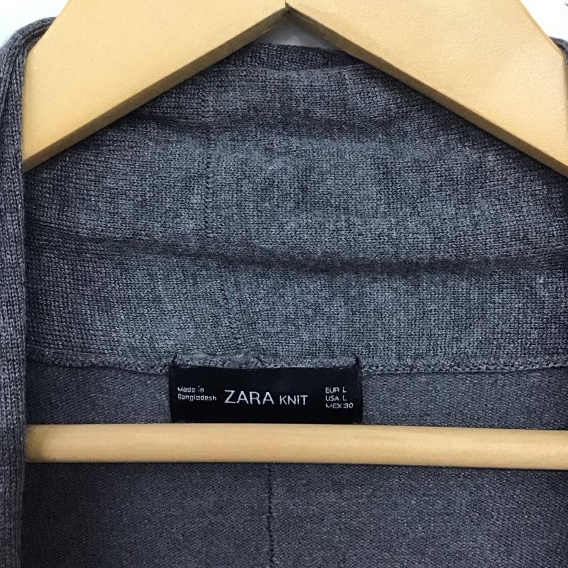 ザラ ZARA カーディガン 長袖 L 無地 チャコールグレー / チャコールグレー / レディース USED 古着 中古 10138156