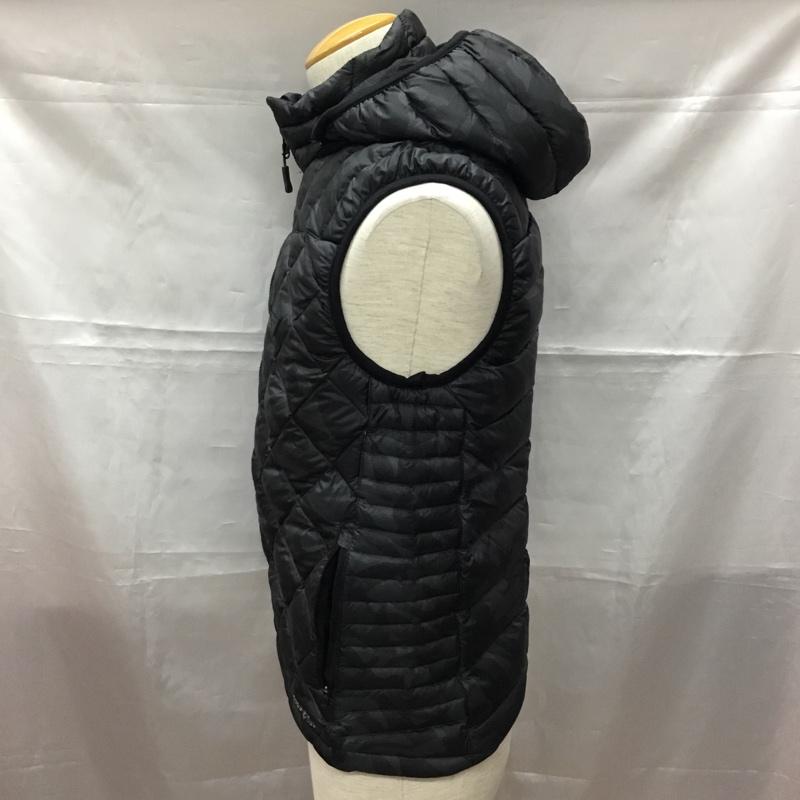 エディーバウアー Eddie Bauer ベスト ベスト 0317979 ダウンジャケット ジップアップジャケット アウター XS 総柄 黒 / ブラック / メンズ USED 古着 中古 10108235