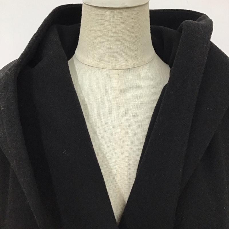 ザラ ZARA コート コート一般 ロング丈 フード L 無地 黒 / ブラック / レディース USED 古着 中古 10118498