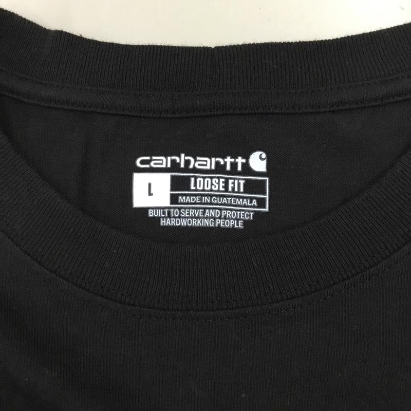 カーハート Carhartt カットソー 長袖 長袖カットソー クルーネックカットソー ロングスリーブカットソー プリントTシャツ L ロゴ、文字 黒 / ブラック /  メンズ USED 古着 中古 10112448