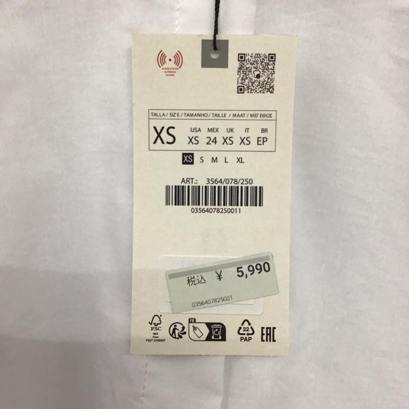 ザラ ZARA シャツ、ブラウス 長袖 3564/078/250 XS 無地 白 / ホワイト / レディース USED 古着 中古 10134670