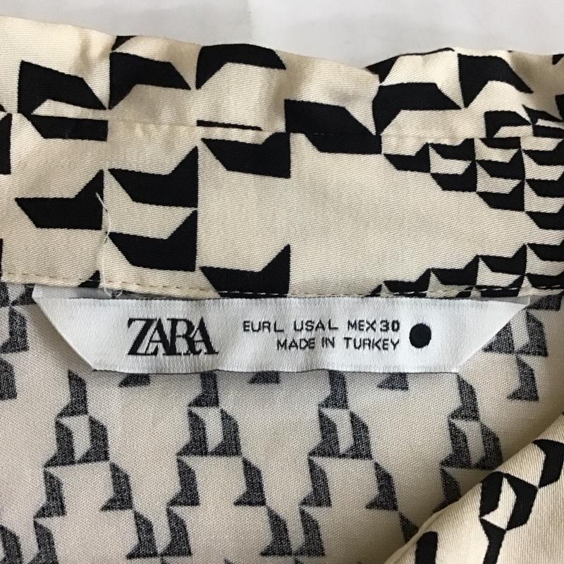 ザラ ZARA シャツ、ブラウス 長袖 長袖シャツ カラーシャツ 総柄シャツ 長袖カットソー L プリント ベージュ / ベージュ / レディース USED 古着 中古 10117995