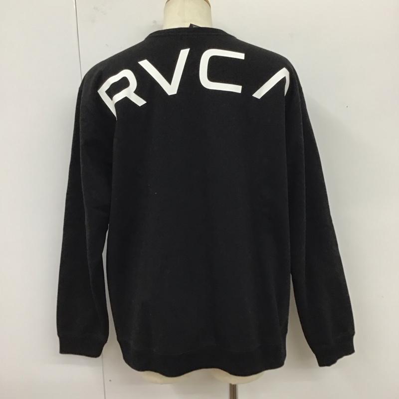 ルーカ RVCA トレーナー 長袖 ba042008 長袖トレーナー スウェット クルーネック リブスウェットカットソー L ロゴ、文字 黒 / ブラック /  メンズ USED 古着 中古 10119996