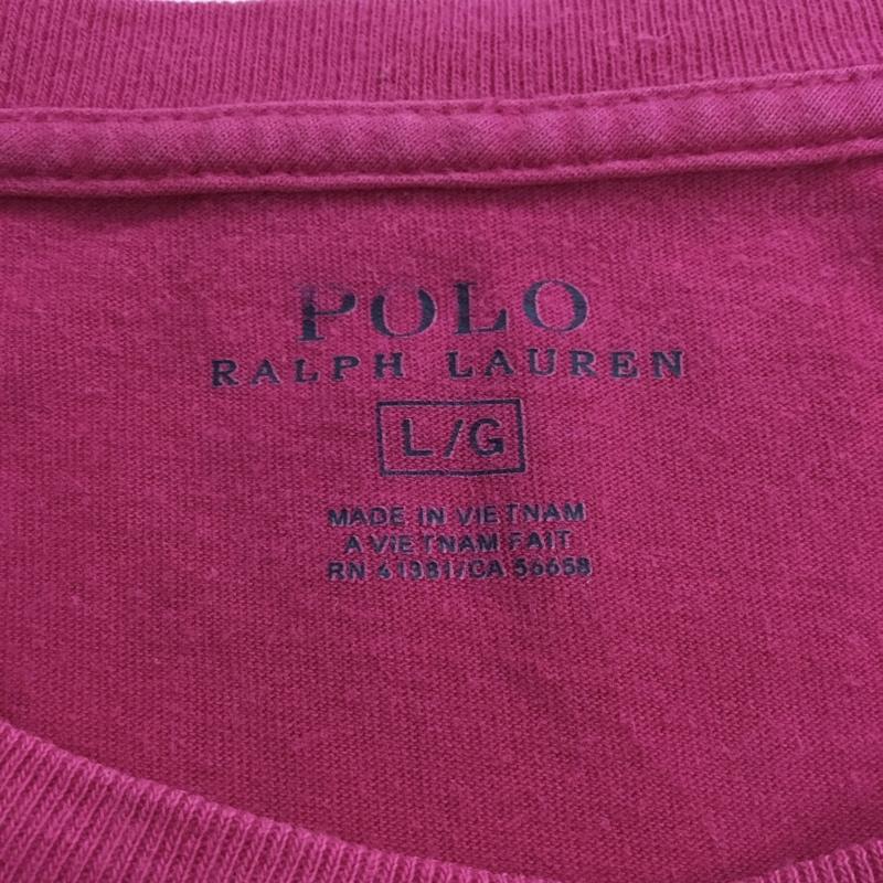 ポロラルフローレン POLO RALPH LAUREN Tシャツ 半袖 半袖カットソー プリントTシャツ クルーネックカットソー L ロゴ、文字 桃 / ピンク /  メンズ USED 古着 中古 10109974