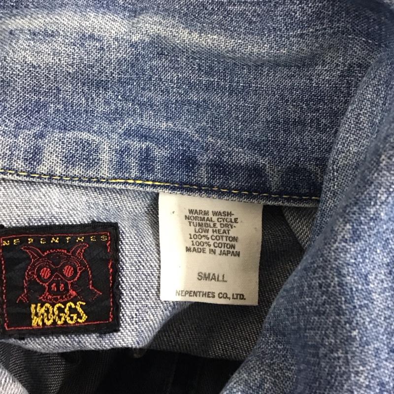 ネペンテス NEPENTHES シャツ、ブラウス 長袖 長袖シャツ デニムシャツ カジュアルシャツ カラーシャツ hoggs m-35タイプ S 無地 インディゴ / インディゴ / メンズ USED 古着 中古 10120638