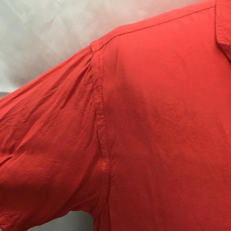 古着 USED シャツ、ブラウス 半袖 半袖シャツ カラーシャツ 半袖カットソー アロハシャツ ボーリングシャツ L ロゴ、文字 赤 / レッド /  メンズ USED 古着 中古 10108722