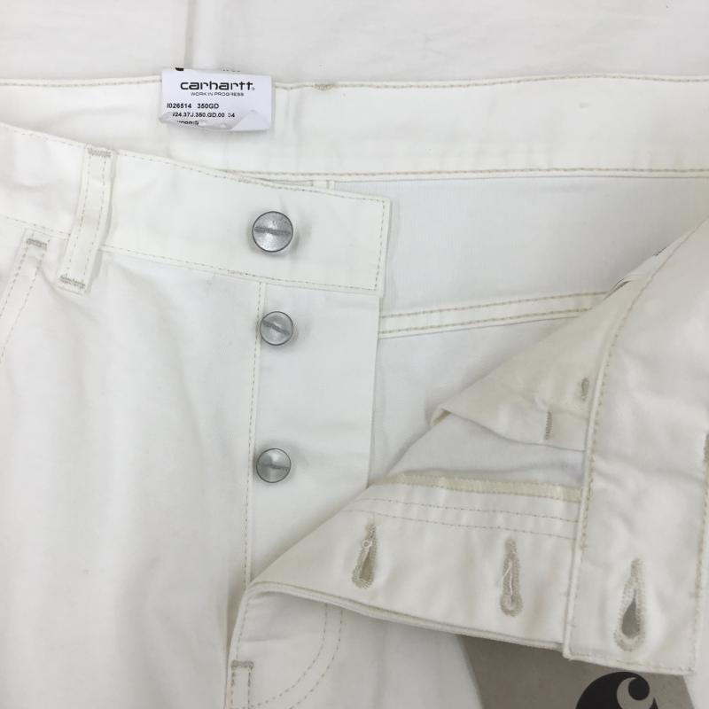 カーハート Carhartt パンツ デニム、ジーンズ 34インチ ワンポイント 白 / ホワイト /  メンズ USED 古着 中古 10124456