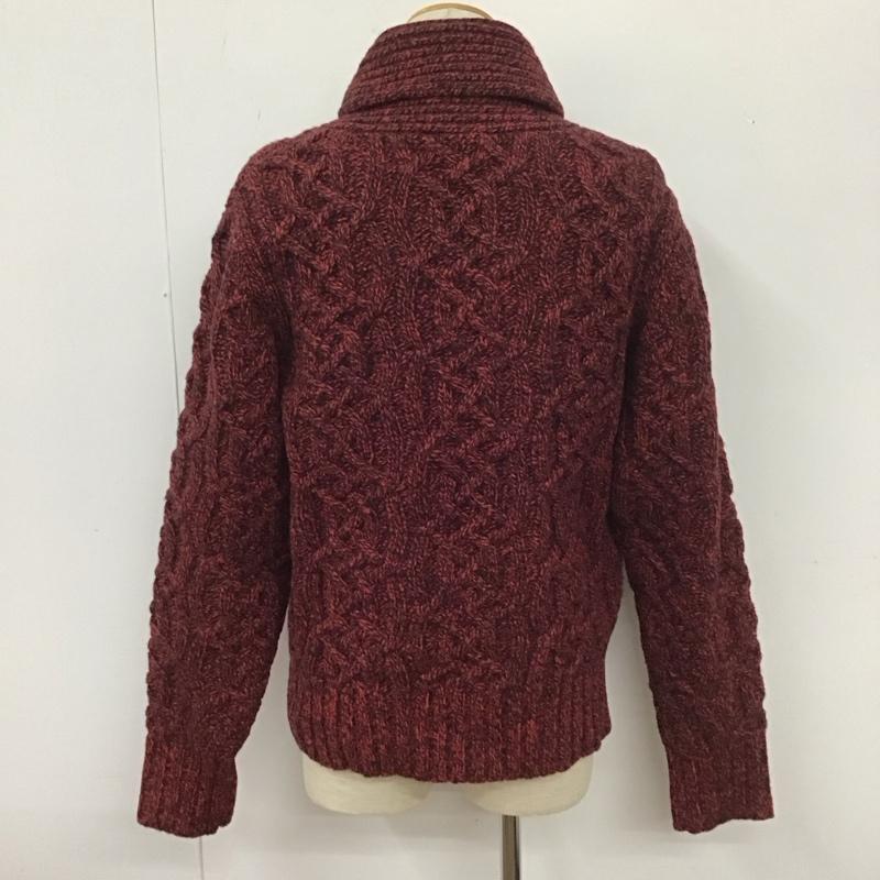エルエルビーン L.L.Bean ニット、セーター 長袖 272203 ショールカラー M 黒 / ブラック / X 赤 / レッド / メンズ USED 古着 中古 10111229
